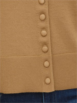 Cardigan Checca Nenette in pura lana merino cammello in DONNA