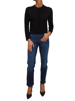 Cardigan Checca Nenette in pura lana merino nera in DONNA