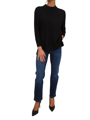 Maglia girocollo Mover Nenette in lana merino nera in DONNA