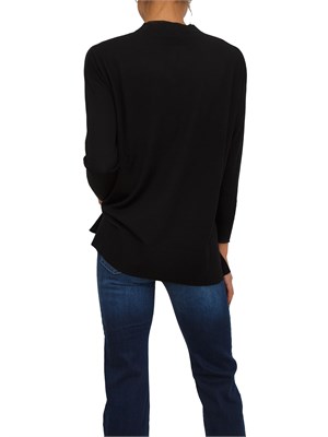 Maglia girocollo Mover Nenette in lana merino nera in DONNA