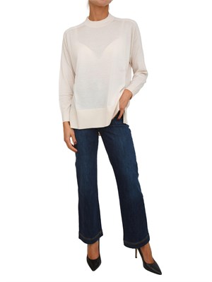 Maglia girocollo Mover Nenette in lana merino cipria in DONNA