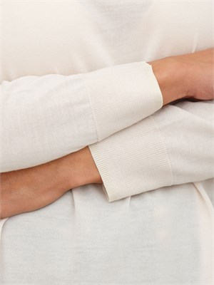 Maglia girocollo Mover Nenette in lana merino cipria in DONNA