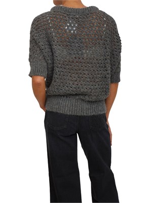 Maglia Malfi Nenette in punto rete grigia con inserti lurex in DONNA