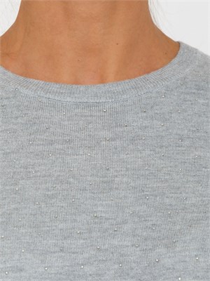 Maglia grigia Morale Nenette in misto lana con strass in DONNA