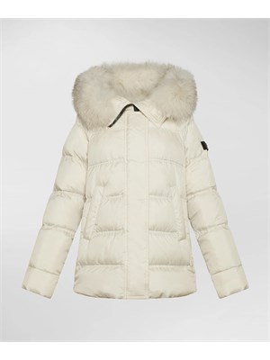 PEUTEREY BIMBO Piumino bimba Peuterey avorio con cappuccio e zip laterali in BIMBI