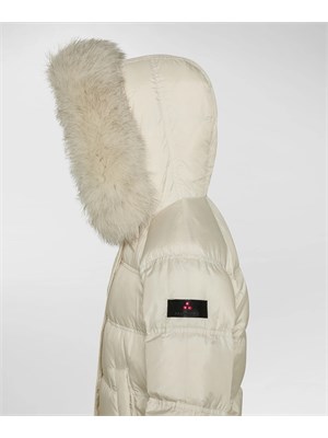 PEUTEREY BIMBO Piumino bimba Peuterey avorio con cappuccio e zip laterali in BIMBI