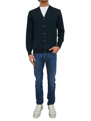 Cardigan uomo Aiace Galassi in lana verde scuro in UOMO