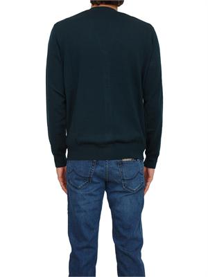 Cardigan uomo Aiace Galassi in lana verde scuro in UOMO