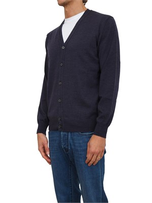Cardigan uomo Aiace Galassi in lana fine blu in UOMO