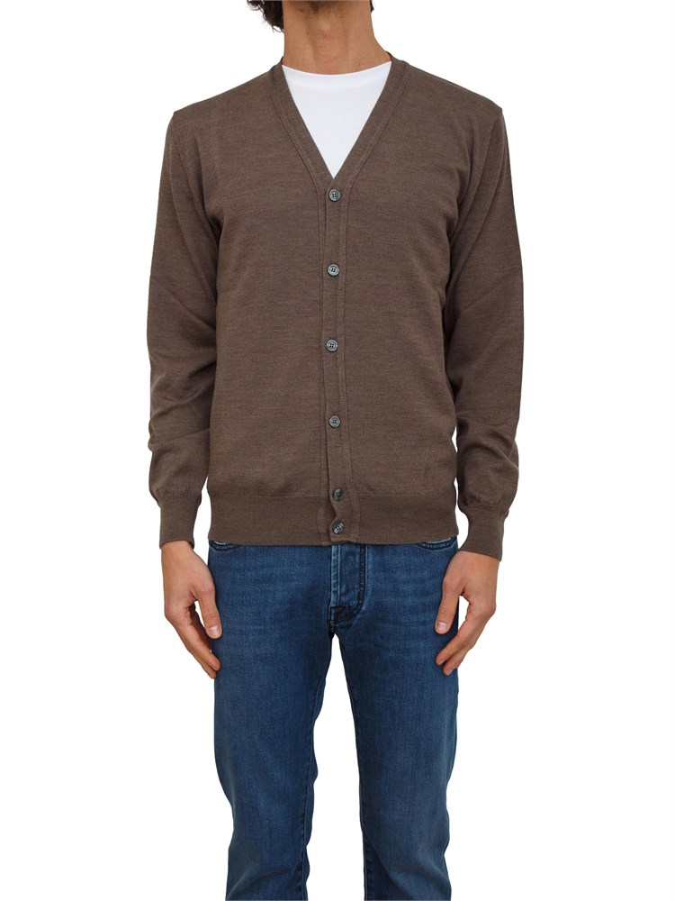 Cardigan uomo Aiace Galassi in lana marrone