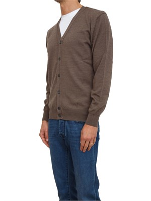 Cardigan uomo Aiace Galassi in lana marrone in UOMO