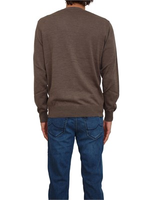 Cardigan uomo Aiace Galassi in lana marrone in UOMO