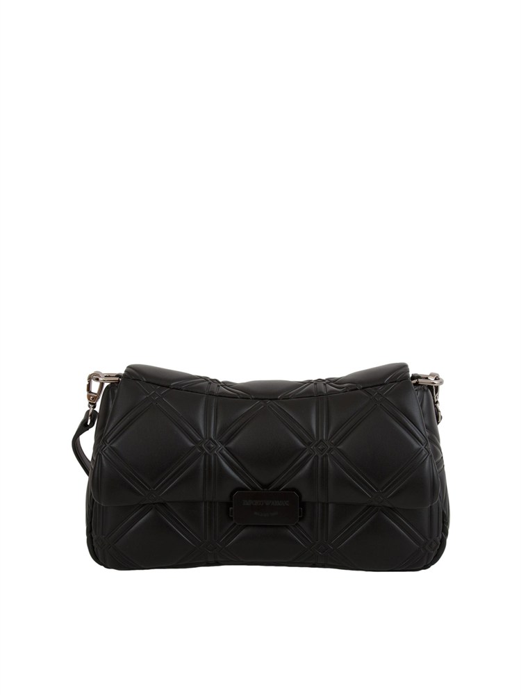 Borsa a spalla Emporio Armani in ecopelle nera effetto matelassÉ
