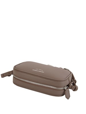 Borsa a tracolla Emporio Armani in ecopelle martellata taupe in DONNA