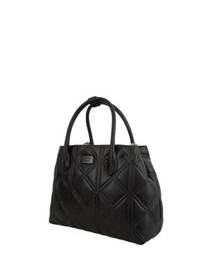 Shopper Emporio Armani in ecopelle nera motivo matelassÉ in DONNA