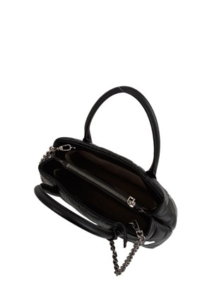 Shopper Emporio Armani in ecopelle nera motivo matelassÉ in DONNA