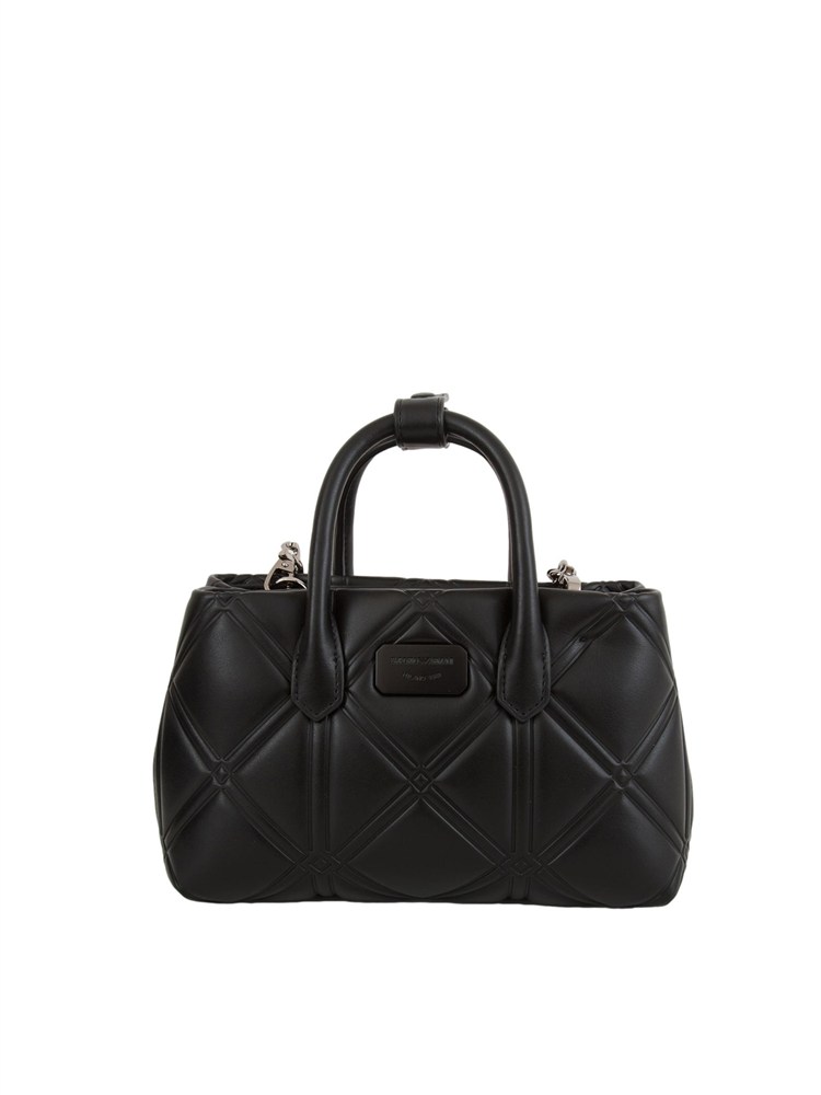 Mini bag Emporio Armani in ecopelle nera motivo matelassÉ