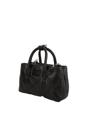 Mini bag Emporio Armani in ecopelle nera motivo matelassÉ in DONNA
