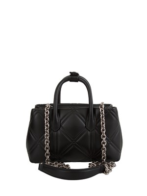 Mini bag Emporio Armani in ecopelle nera motivo matelassÉ in DONNA