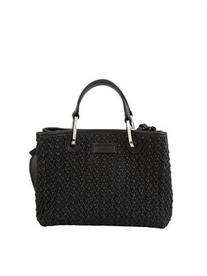 Shopper piccola Emporio Armani in ecopelle trapuntata nera in DONNA