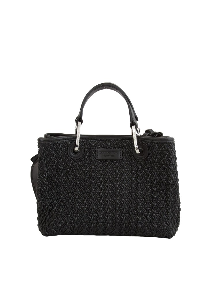 Shopper piccola Emporio Armani in ecopelle trapuntata nera
