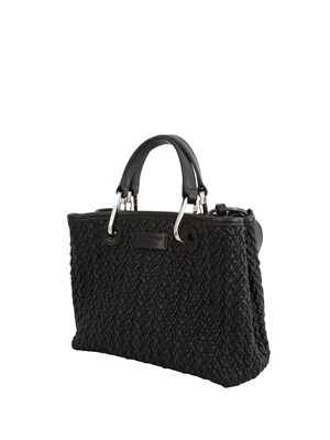 Shopper piccola Emporio Armani in ecopelle trapuntata nera in DONNA