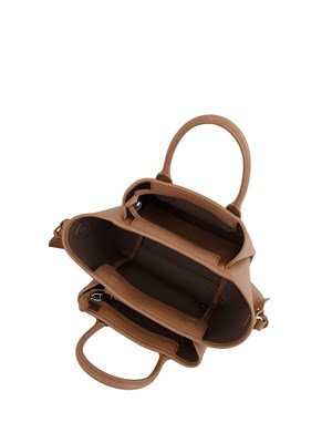 Shopper piccola Emporio Armani in ecopelle palmellata rosa nude in DONNA