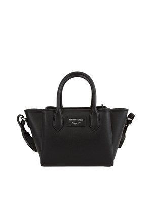 Shopper piccola Emporio Armani in ecopelle palmellata nera in DONNA