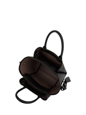 Shopper piccola Emporio Armani in ecopelle palmellata nera in DONNA