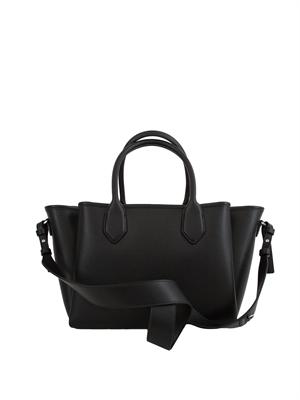 Shopper media Emporio Armani in ecopelle palmellata nera in DONNA