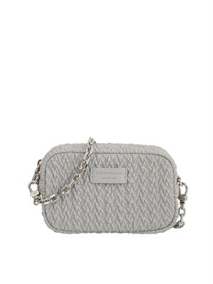 Borsa a tracolla Emporio Armani in ecopelle goffrata grigia in DONNA