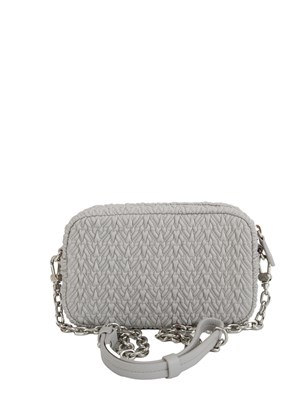 Borsa a tracolla Emporio Armani in ecopelle goffrata grigia in DONNA