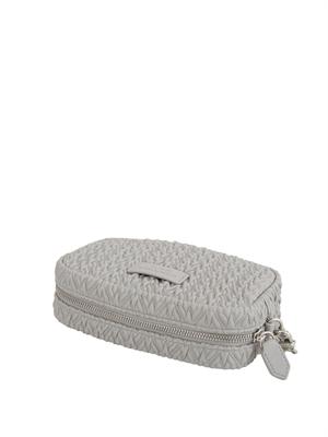 Borsa a tracolla Emporio Armani in ecopelle goffrata grigia in DONNA