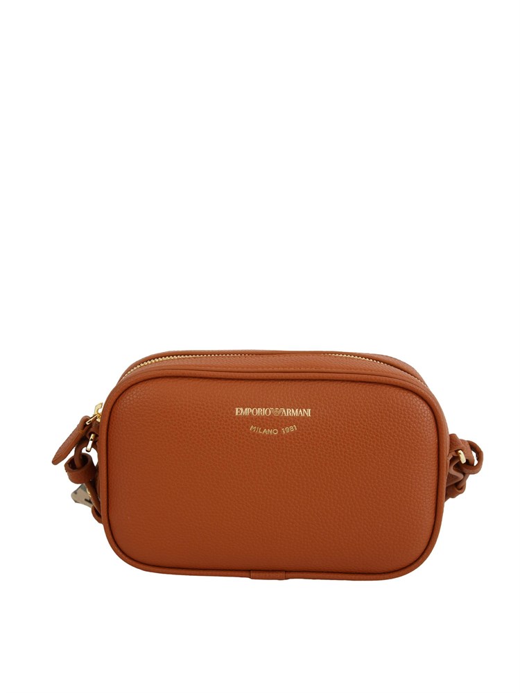 Borsa a tracolla Emporio Armani in ecopelle martellata cuoio