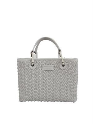 Shopper piccola Emporio Armani in ecopelle trapuntata grigia in DONNA