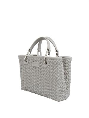 Shopper piccola Emporio Armani in ecopelle trapuntata grigia in DONNA
