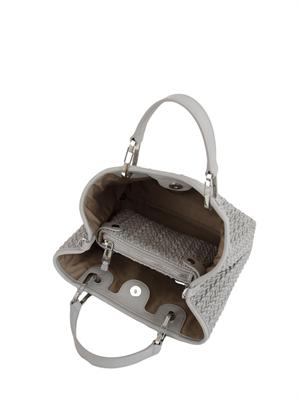 Shopper piccola Emporio Armani in ecopelle trapuntata grigia in DONNA