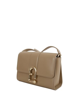 Borsa a tracolla Furla Urban S in pelle taupe in DONNA
