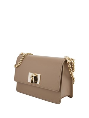 Borsa a tracolla mini Furla 1927 in pelle taupe in DONNA