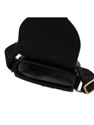 Borsa a tracolla Furla Lotus in pelle martellata nera in DONNA