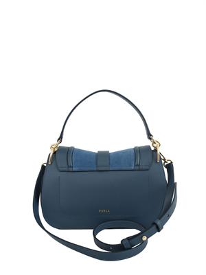 Borsa Furla Flow in pelle scamosciata blu in DONNA