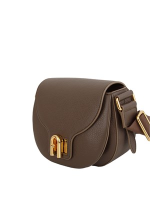 Borsa a tracolla Furla Lotus in pelle martellata marrone in DONNA