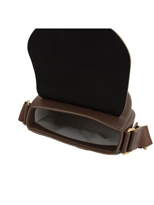 Borsa a tracolla Furla Lotus in pelle martellata marrone in DONNA