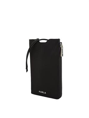 Portacellulare Furla Cosmo in tessuto nero in DONNA