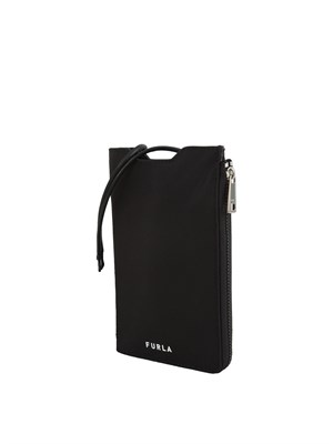Portacellulare Furla Cosmo in tessuto nero in DONNA