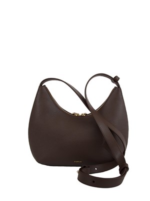 Borsa a spalla Furla Goccia S in pelle marrone in DONNA