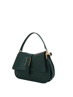 Borsa Furla Flow M in pelle verde in DONNA