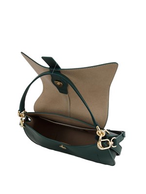 Borsa Furla Flow M in pelle verde in DONNA
