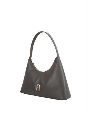 Borsa a spalla Furla Diamante S in pelle grigia in DONNA