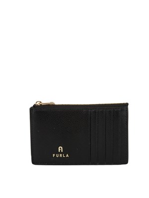 Porta carte di credito Furla Camelia M in pelle nera in DONNA